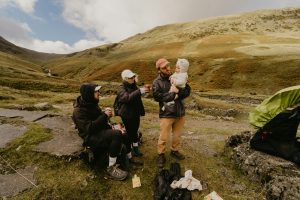 a family on a day trip