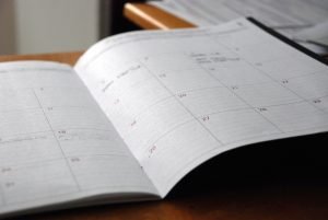 a calendar for wedding planning